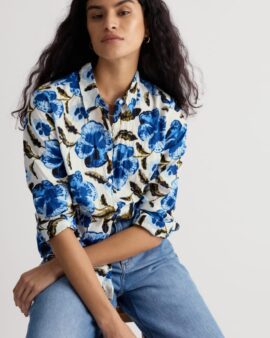 SEASALT LARISSA SHIRT - SPRING PANSY CHALK