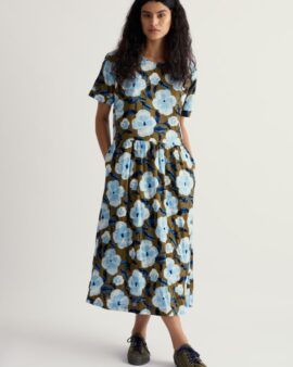 SEASALT BROUSE DRESS - SPRING PANSY SEAGRASS