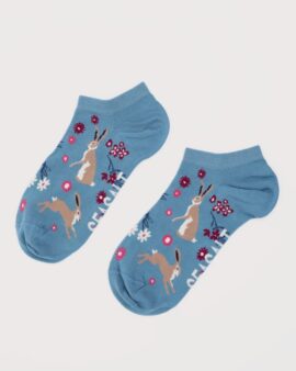 SEASALT WOMENS ARTY TRAINER SOCKS - HARES LEAP SEASCAPE