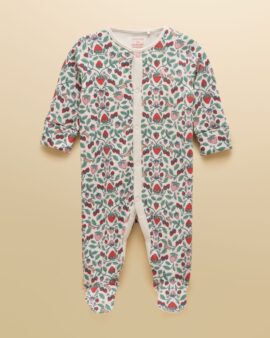 JOULES RAZAMATAZ CREAM STRAWBERRIES COTTON BABYGROW