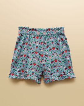 JOULES DAISY BLUE STRAWBERRY FRILL SHORTS