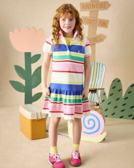 JOULES ORLA MULTI SHORT SLEEVE POLO SHIRT DRESS