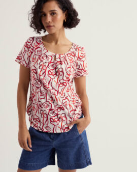 SEASALT APPLETREE TOP - POPPY STEMS CHALK