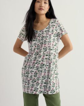 SEASALT BUSY LIZZY TUNIC - PAINTED STEMS CHALK