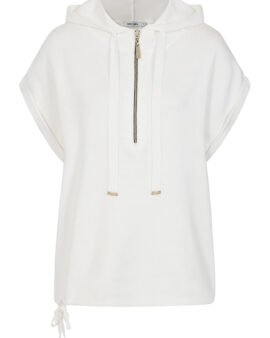ALICE COLLINS WHITE MAEVE SLEEVELESS HOODIE