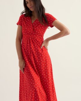 SEASALT  CHAPELLE  DRESS- LITTLE SPONGE SPOT TOMATO