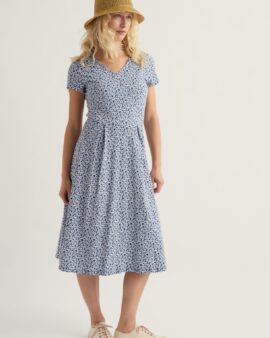 SEASALT PIER VIEW JERSEY DRESS - BUNCHED CORNFLOWER DARK VOYAGE