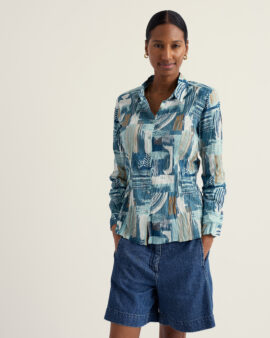 SEASALT LARISSA SHIRT - AERIAL MARKS REFLECTION