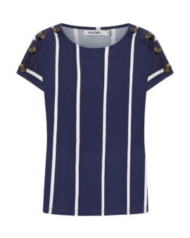 ALICE COLLINS BUTTON SHOULDER RICH NAVY / WHITE TOP