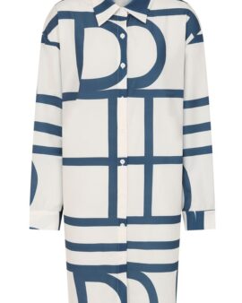 ALICE COLLINS AGATA LONG SHIRT DRESS - GRID PRINT WILD OAT