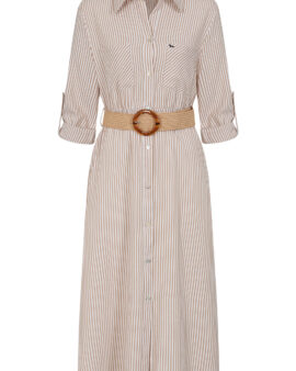 ALICE COLLINS AMARA DRESS-PEBBLE/WILD OAT