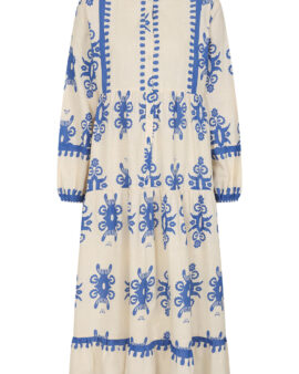 ALICE COLLINS ATHENA DRESS-WILD OAT/ROYAL