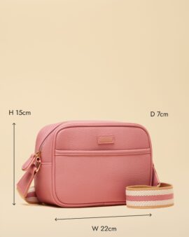 JOULES TRENT PINK CROSS BODY BAG WITH ADJUSTABLE THICK STRAP