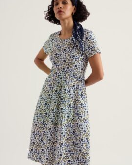 SEASALT APRIL DRESS - BEACH BLOOMS CHALK