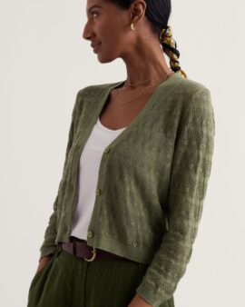 SEASALT SWEET DAY COTTON CARDIGAN - CYPRESS