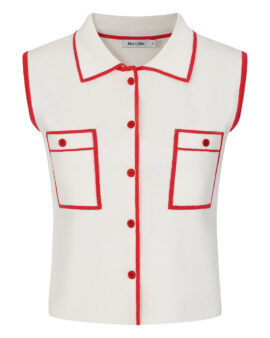 ALICE COLLINS AMELIA WAISTCOAT WHITE/RED
