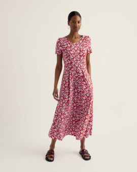 SEASALT VERONICA POSY PRESS BOAT RED DRESS