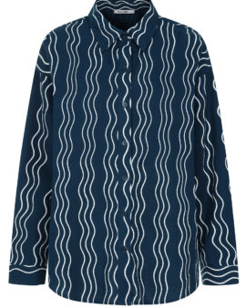 ALICE COLLINS BETH WAVY SHIRT- RICH NAVY / WHITE