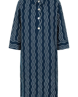 ALICE COLLINS BETH WAVY DRESS- RICH NAVY / WHITE