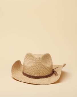 JOULES JOANIE WESTERN  STRAW FEDORA HAT-NEUTRAL