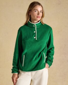 JOULES LULWORTH GREEN FUNNEL NECK POLAR FLEECE