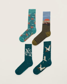 SEASALT GIFT BOX OF 4 MENS ARTY SOCKS - CREATURES - DOWR MIX