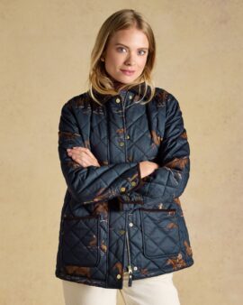 JOULES HIGHGROVE NAVY DIAMOND QUILTED JACKET