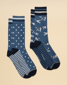 JOULES KINGSBURY 2PK BLUE DOG SOCKS