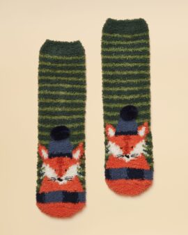 JOULES KIDS FLUFFY FOX SOCKS
