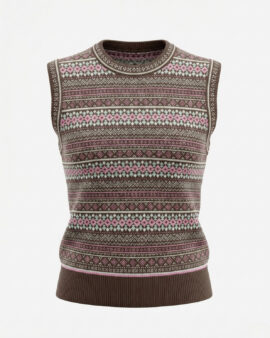 ALICE COLLINS KIRSTEN FAIRISLE -CHOCOLATE CHIP SLIPOVER