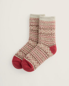 SEASALT CABIN SOCKS-SHINGLE BAY DARK ROSE