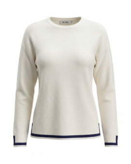 ALICE COLLINS CANDY PULLOVER - WINTER WHITE / RICH NAVY