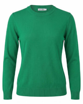 ALICE COLLINS WOOL BLENDED CREW NECK PULLOVER - EMERALD