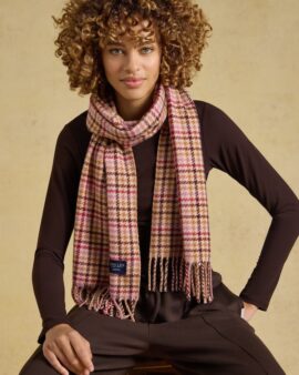 JOULES LANGTREE BERRY HOUNDSTOOTH CHECK SCARF